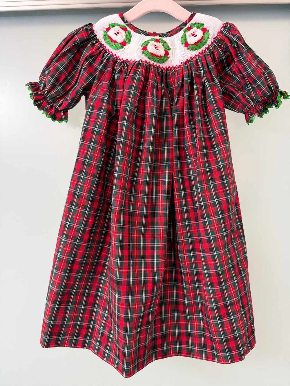 Classic Red & Green Plaid Smocked Christmas Dress 9M